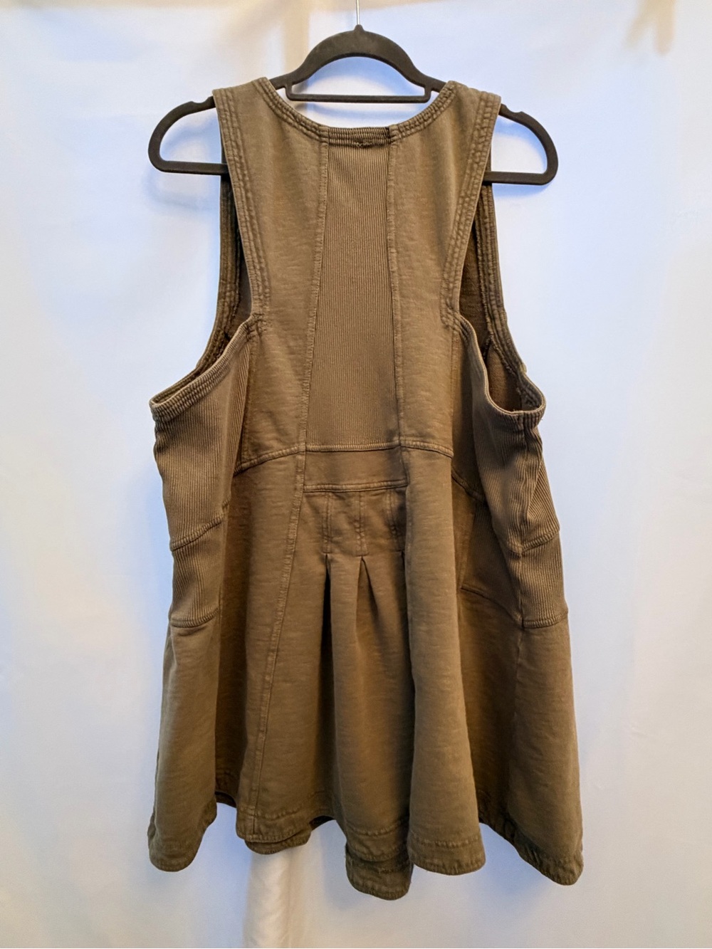 Daily Practice by Anthropologie Half Zip V Neck Mini Dress in Olive Green - Picture 8 of 12